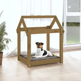 Vidaxl hundekurv 61x50x70 cm Solid furu honningbrun