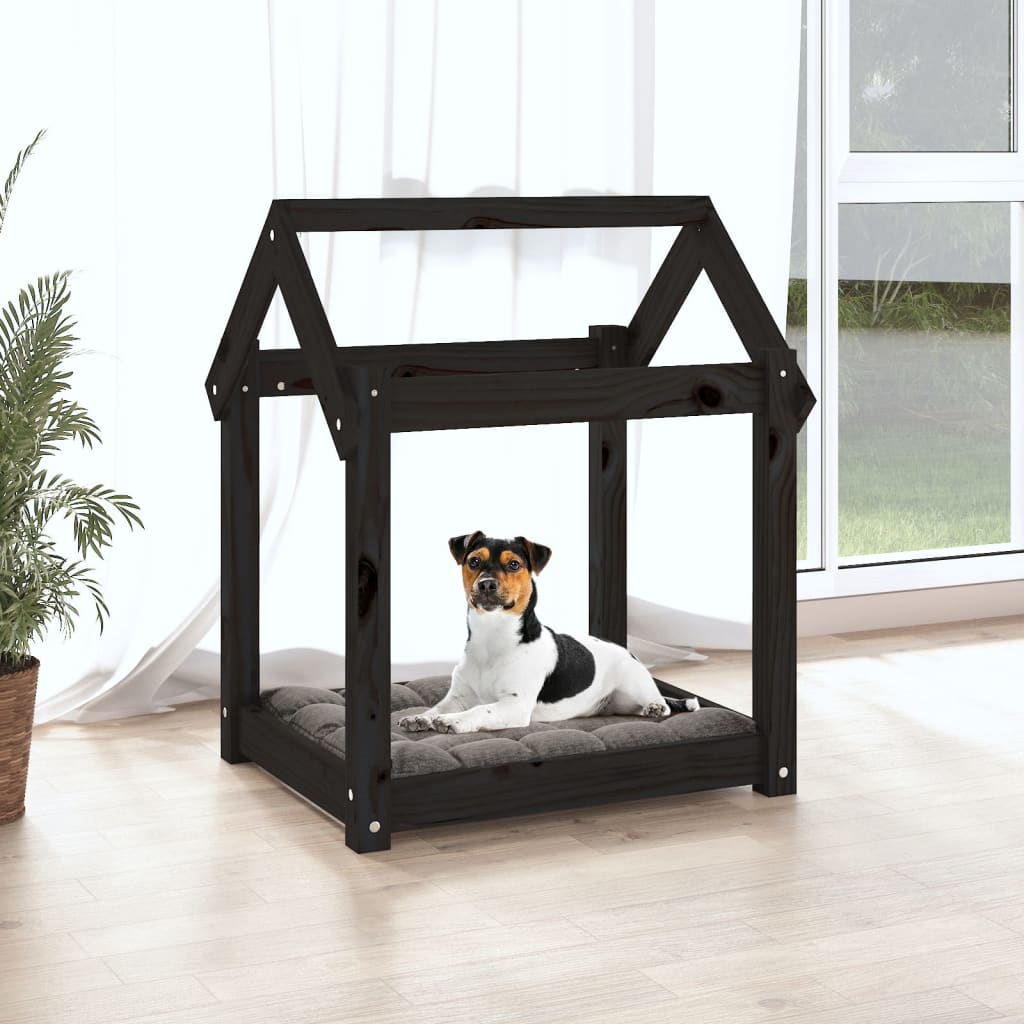 Vidaxl Dog Basket 61x50x70 cm Pine solide noir