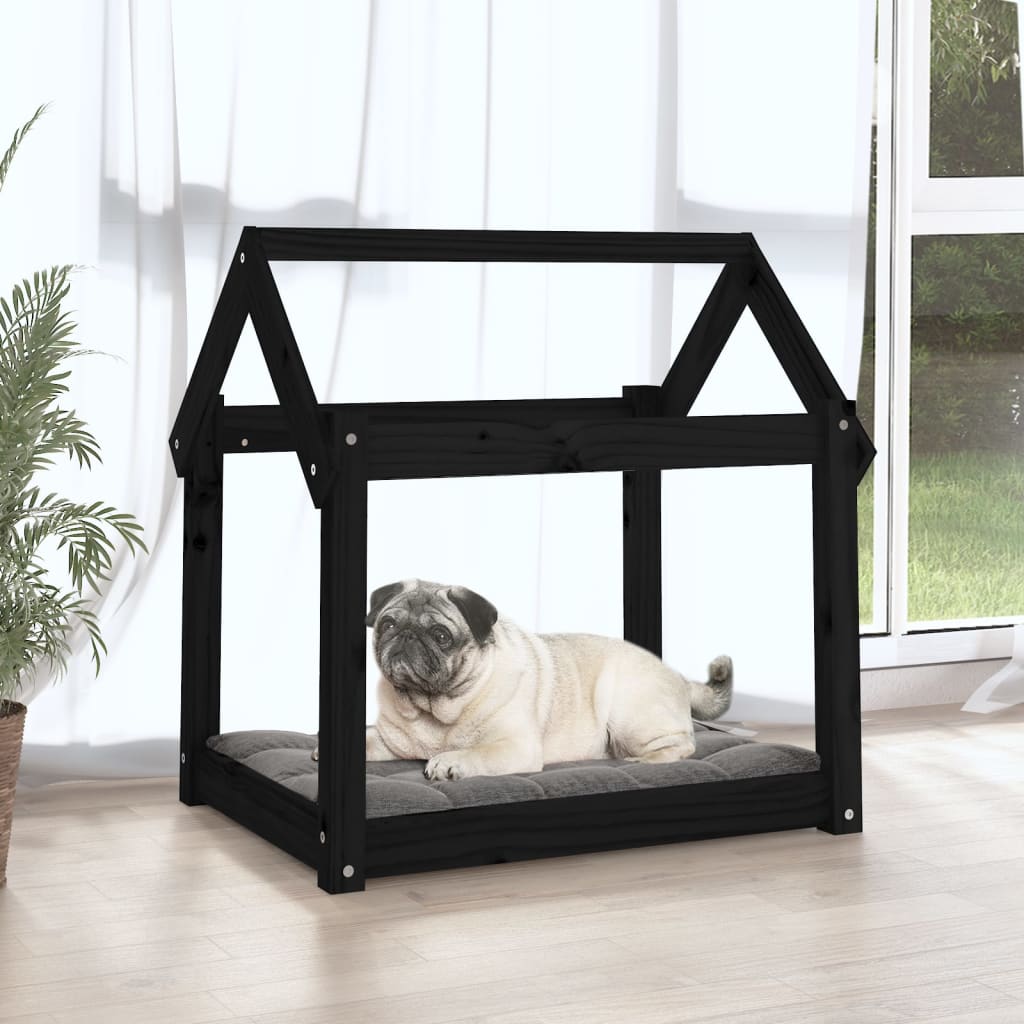 Vidaxl Dog Basket 71x55x70 cm Pine solide noir