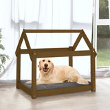 Vidaxl hundekurv 81x60x70 cm solid furu honningbrun