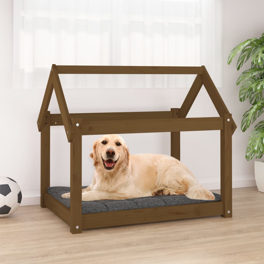 Vidaxl Dog Basket 81x60x70 cm Pine solide Honey Brown