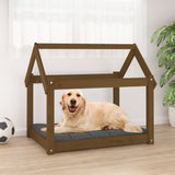 Vidaxl hundekurv 81x60x70 cm solid furu honningbrun