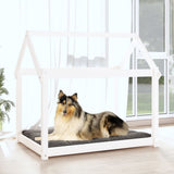 Vidaxl hundekurv 101x70x90 cm solid furuhvit