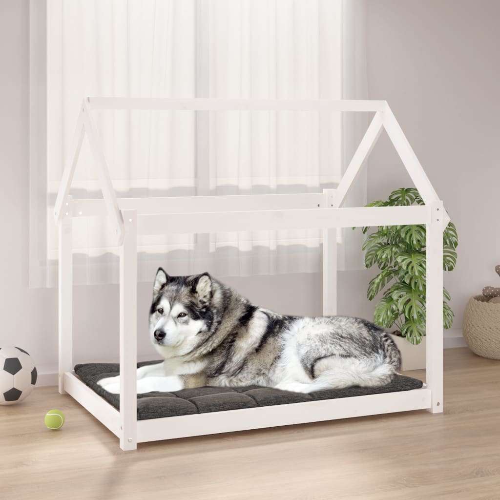 Vidaxl Dog Basket 111x80x100 cm Solid Pine White