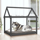 Vidaxl Dog Ceste di cane 111x80x100 cm Pine solido grigio