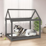 Vidaxl Dog Ceste di cane 111x80x100 cm Pine solido grigio