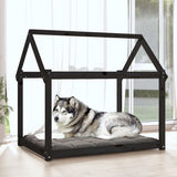 Vidaxl Hundekorb 111x80x100 cm Festkiefer schwarz