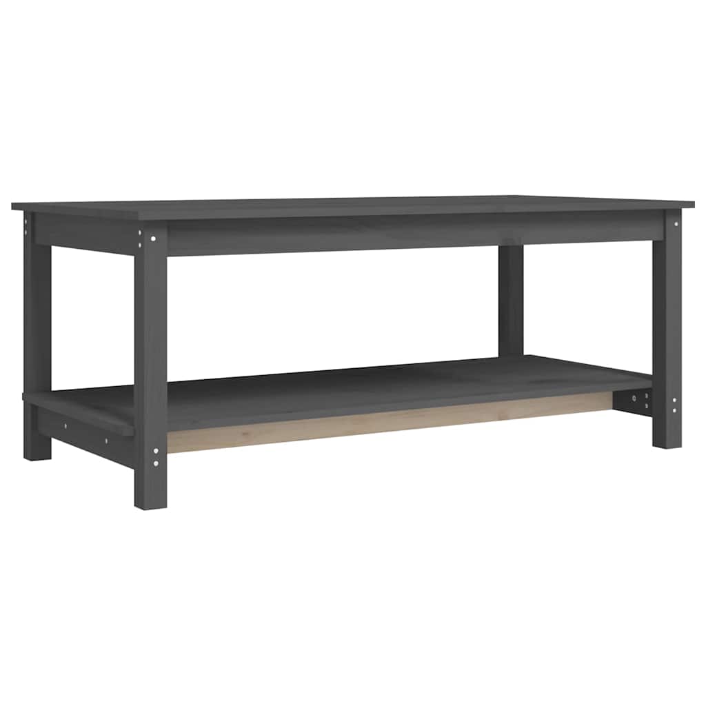 Vidaxl salontafel 110x55x45 cm massief grenenhout grijs