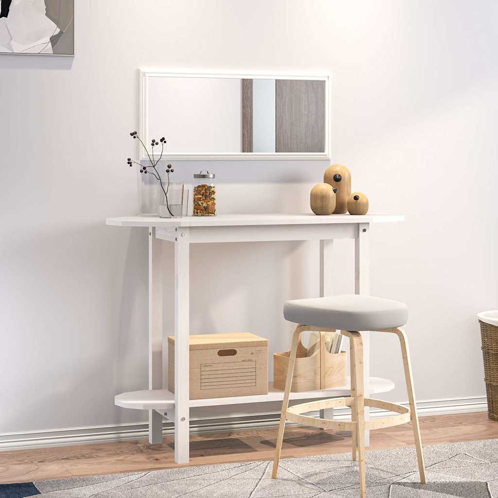 Vidaxl wandtafel 110x40x80 cm massief grenenhout wit