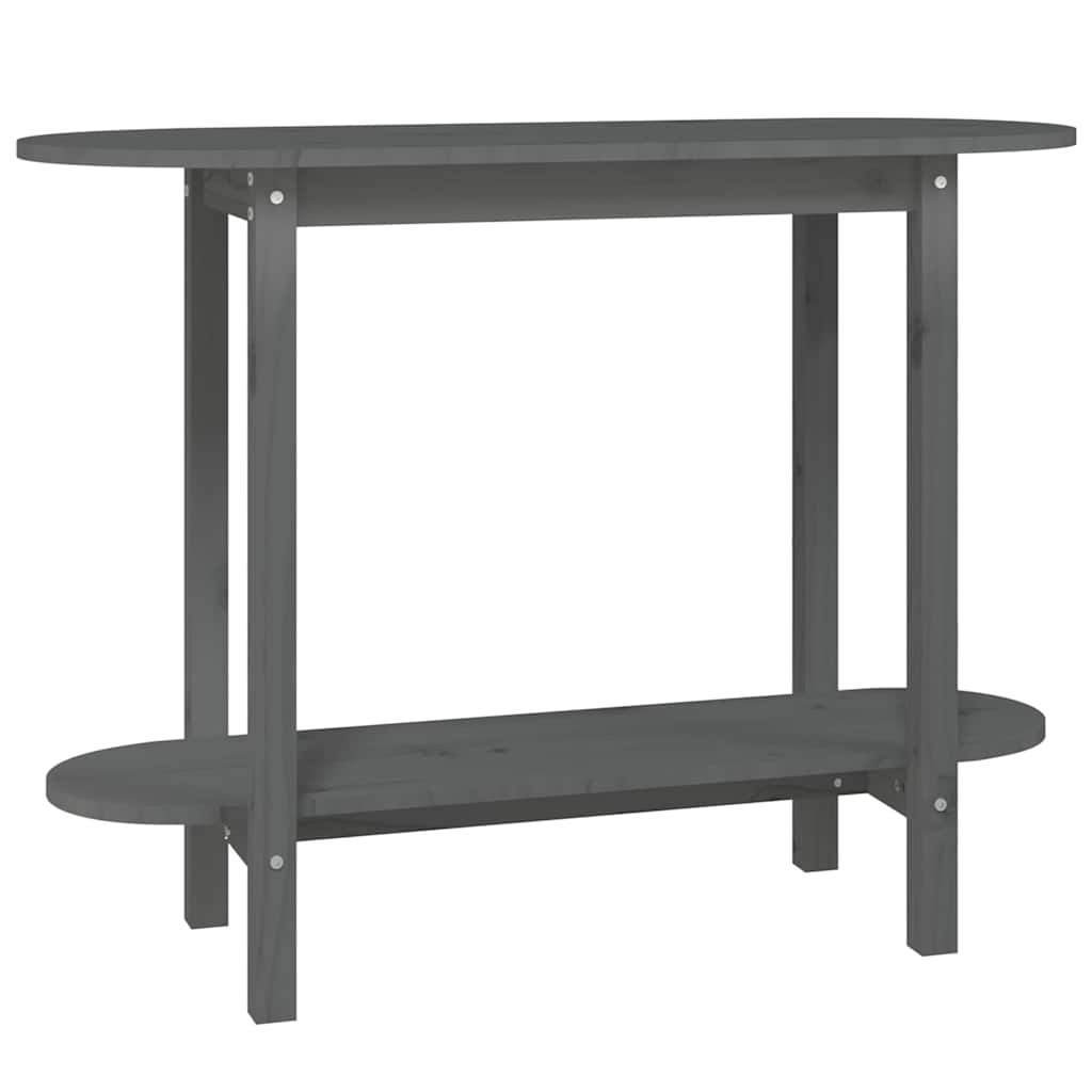 Vidaxl wandtafel 110x40x80 cm massief grenenhout grijs
