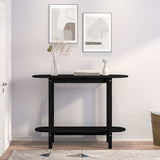 Vidaxl wandtafel 110x40x80 cm massief grenenhout zwart