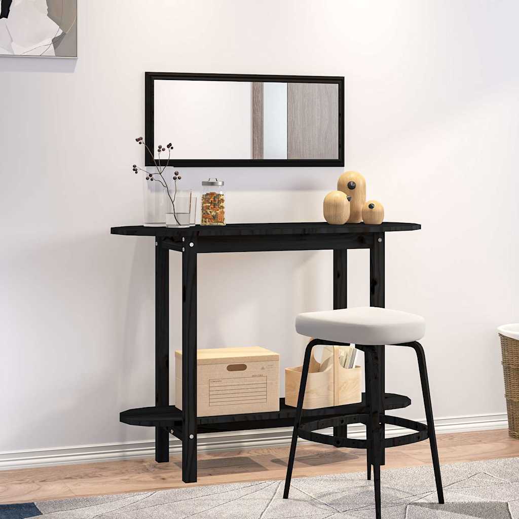 Vidaxl wandtafel 110x40x80 cm massief grenenhout zwart