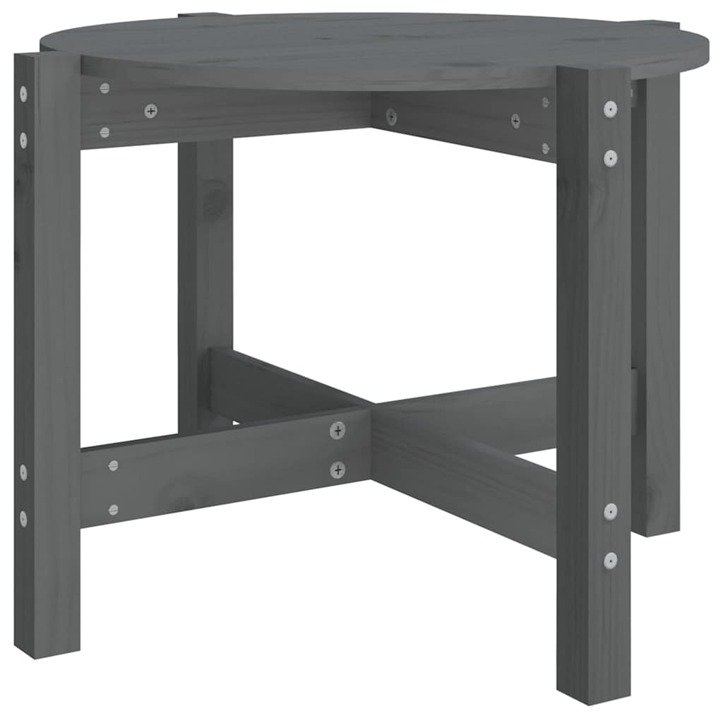 Vidaxl salontafel ø 62,5x45 cm massief grenenhout grijs