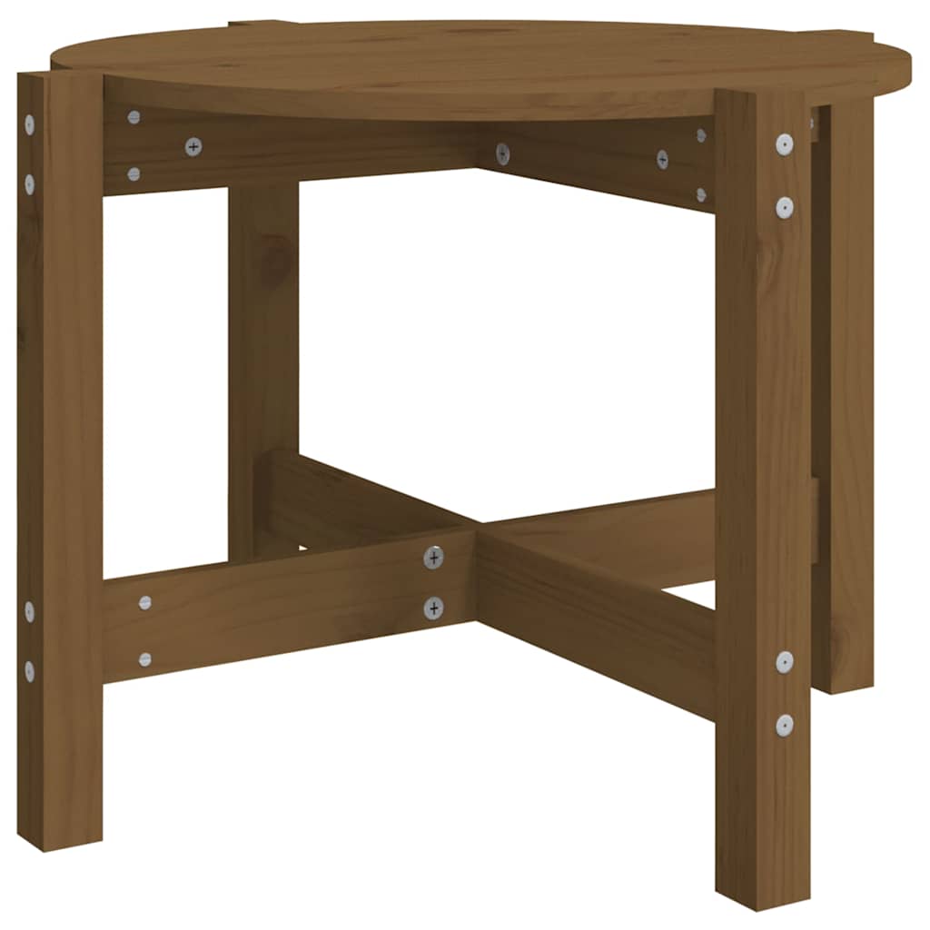 Vidaxl salontafel ø 62,5x45 cm massief grenenhout honingbruin