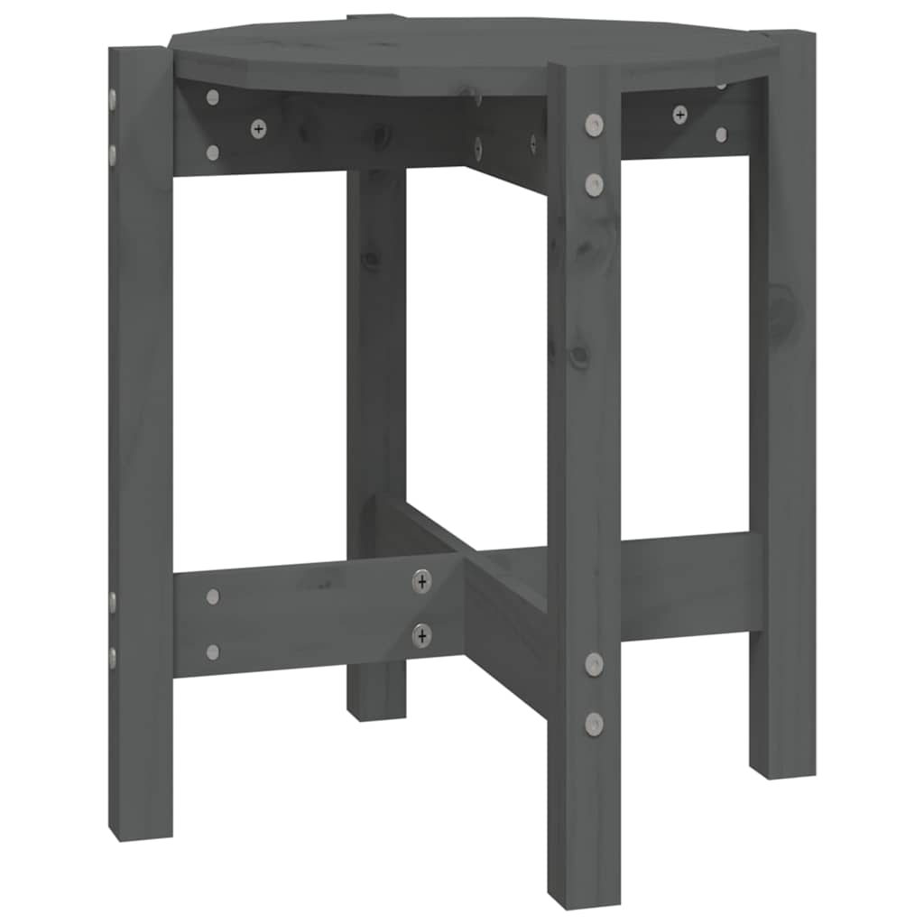 Vidaxl salontafel ø 42,5x45 cm massief grenenhout grijs