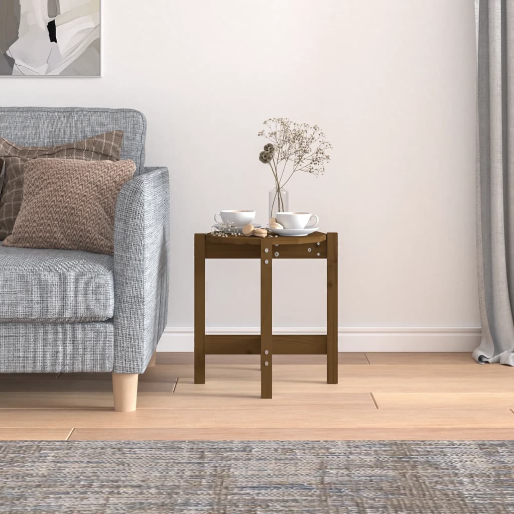 Vidaxl salontafel ø 42,5x45 cm massief grenenhout honingbruin