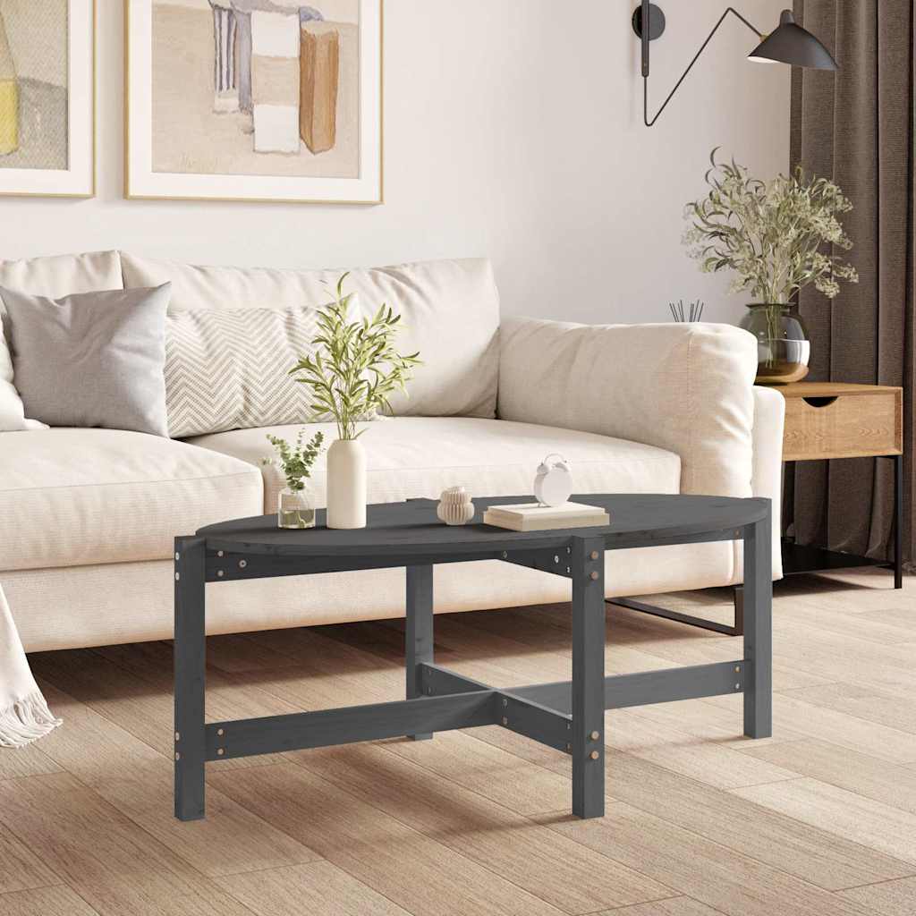 Vidaxl salontafel 118x63x45 cm massief grenenhout grijs