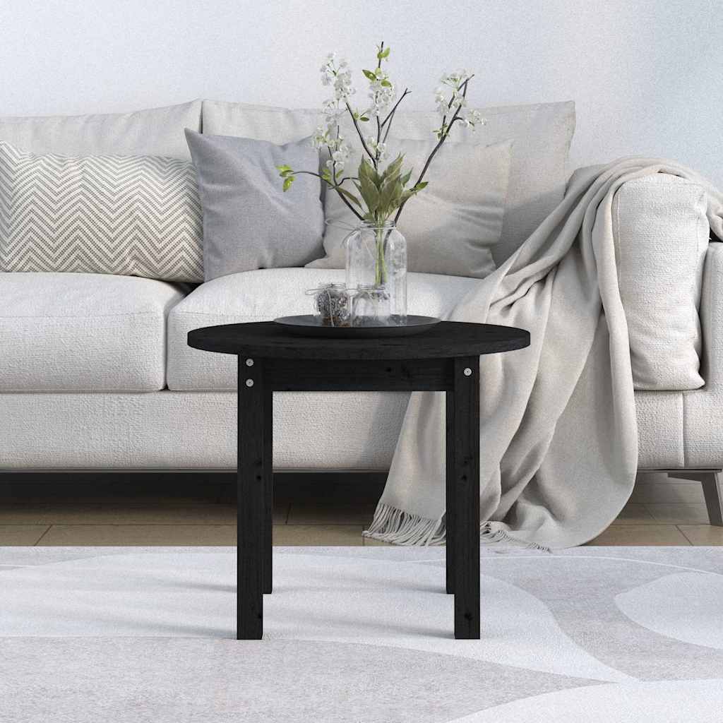 Vidaxl salontafel ø 55x45 cm massief grenenhout zwart