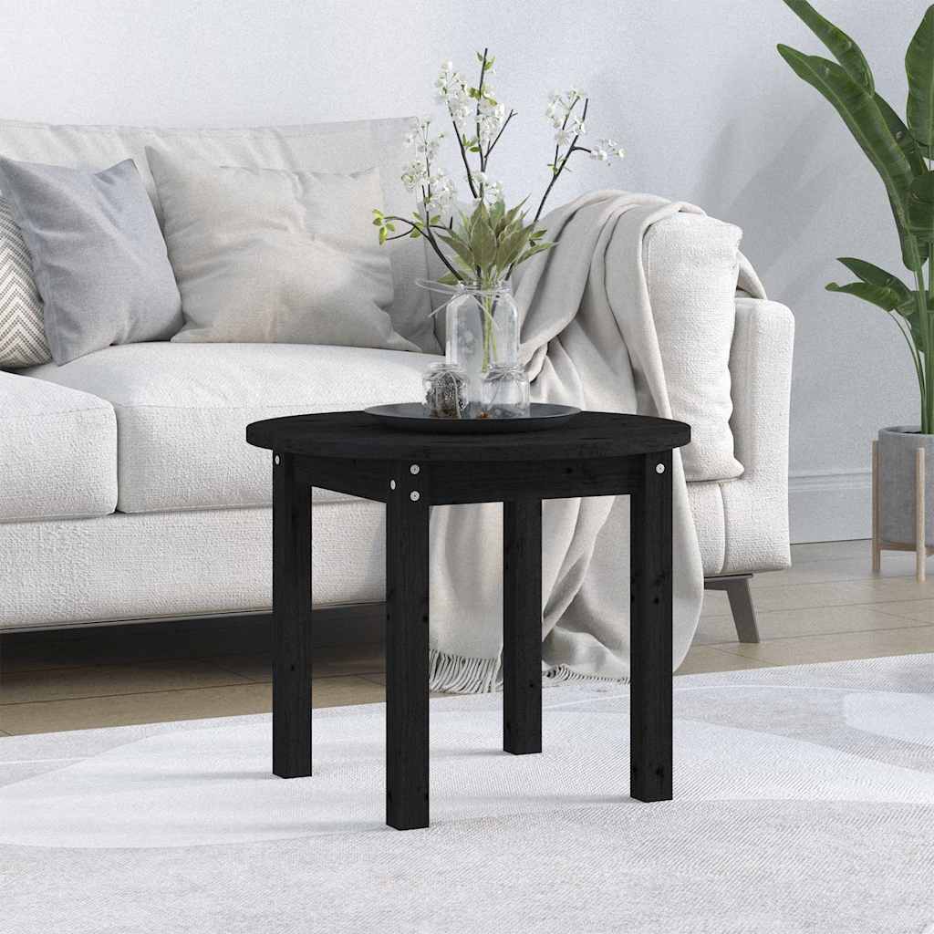 Vidaxl salontafel ø 55x45 cm massief grenenhout zwart