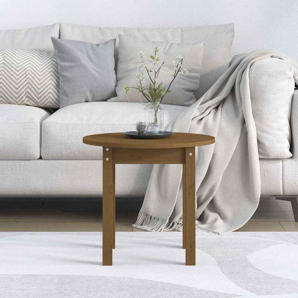 Vidaxl salontafel ø 45x40 cm massief grenenhout honingbruin