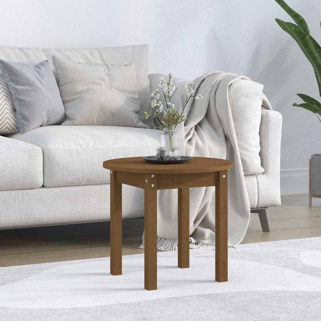 Vidaxl salontafel ø 45x40 cm massief grenenhout honingbruin
