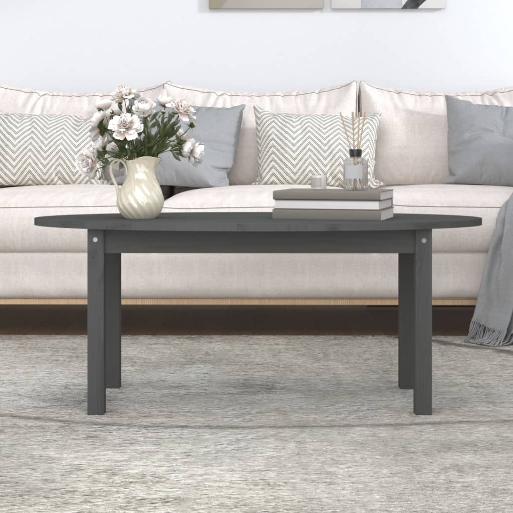 Vidaxl salontafel 110x55x45 cm massief grenenhout grijs
