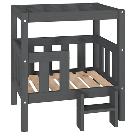 Vidaxxl Hundebett 65,5x50,5x70 cm massives Kiefernholz grau
