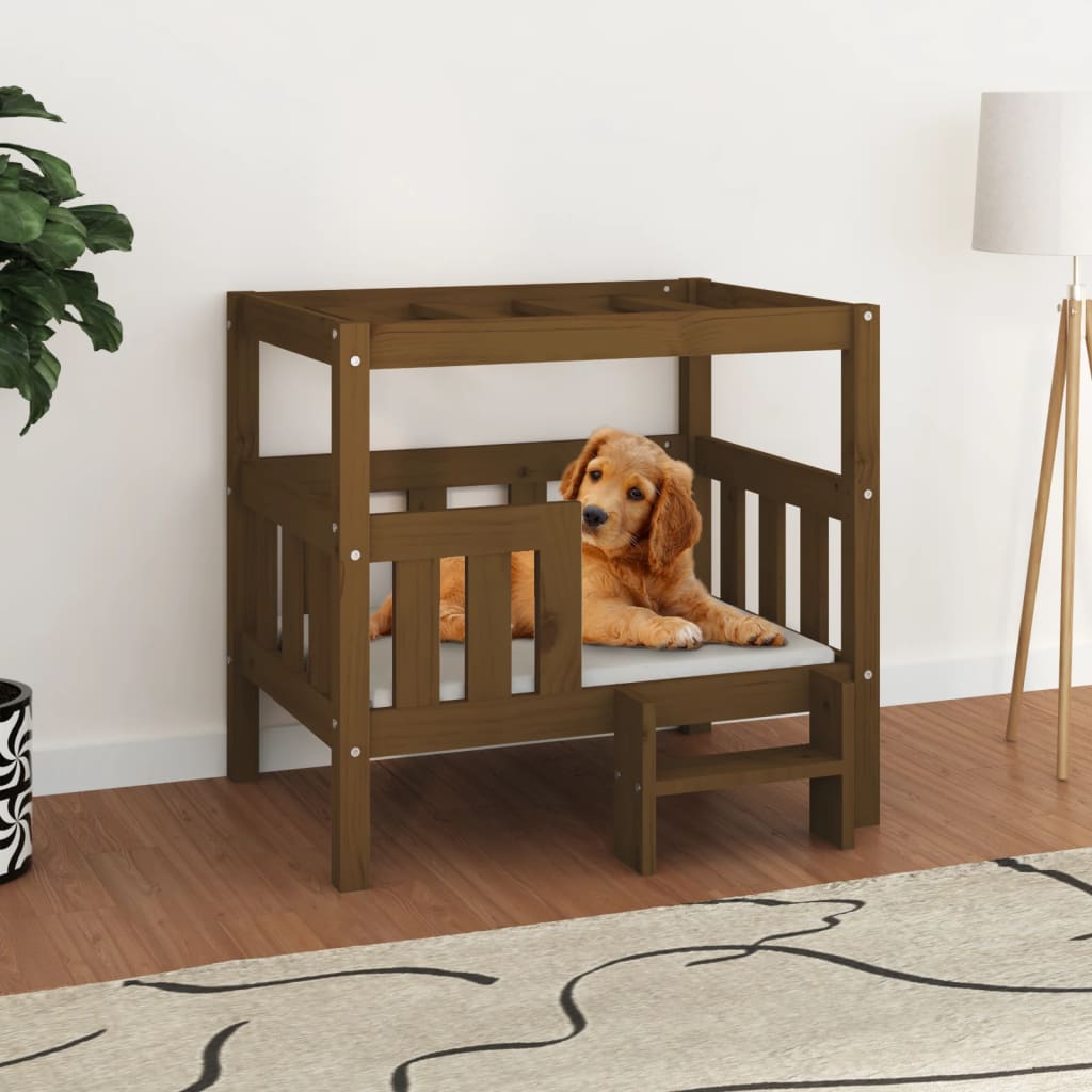 Vidaxl Hundekorb 75,5 x 63,5 x 70 cm Festkiefer Honig braun