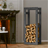 Vidaxl Fireplace 80x25x100 cm Solid pine Gray