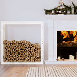 Vidaxl Fireplace Trek 100x25x100 cm Pine solide blanc