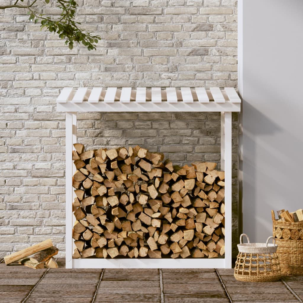 Vidaxl Fireplace Trek 108x64.5x110 cm Pine solide blanc