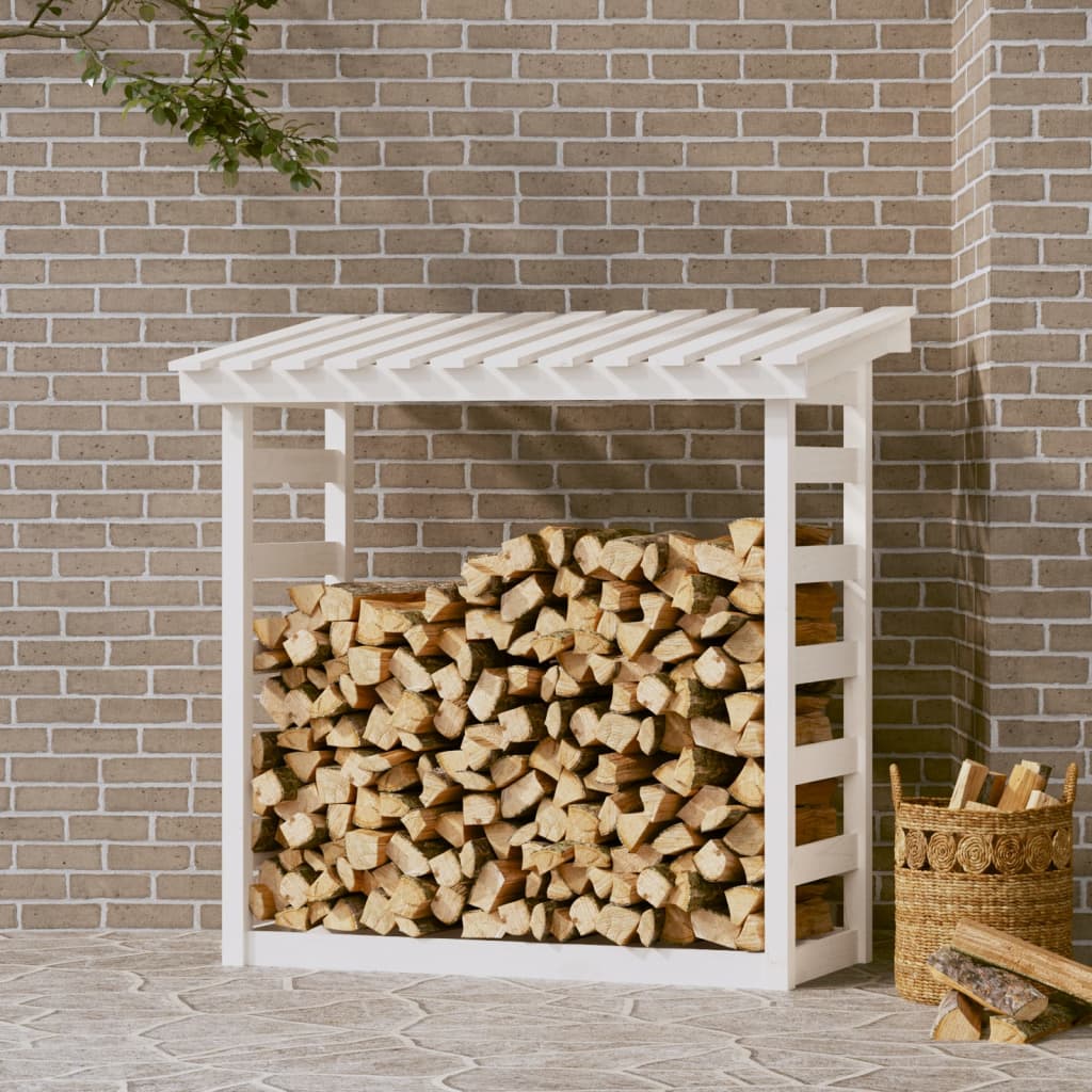 Vidaxl Fireplace Trek 108x64.5x110 cm Pine solide blanc