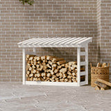 Vidaxl -Kamin 108x64.5x78 cm Festkiefer weiß