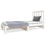 Vidaxl slaapbank uitschuifbaar massief grenenhout wit 2x(90x190) cm