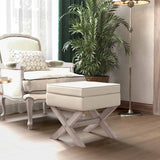 Vidaxl opbergkruk 45x45x49 cm linnen beige