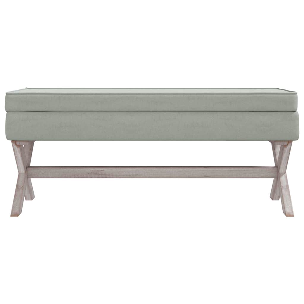 Vidaxl opbergkruk 110x45x49 cm fluweel lichtgrijs