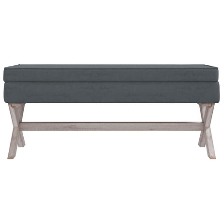 Vidaxl opbergkruk 110x45x49 cm fluweel donkergrijs