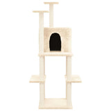 Vidaxl -Katzenmöbel mit Sisal -Kratzerposten 144,5 cm Creme -Colored