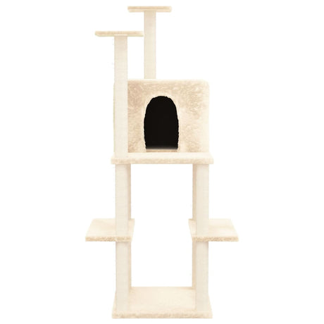 Vidaxl -Katzenmöbel mit Sisal -Kratzerposten 144,5 cm Creme -Colored