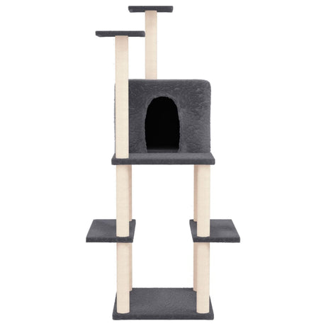 Vidaxl -Katzenmöbel mit Sisal -Kratzern 144,5 cm dunkelgrau