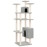 Vidaxl -Katzenmöbel mit Sisal -Kratzerpfosten 162 cm hellgrau
