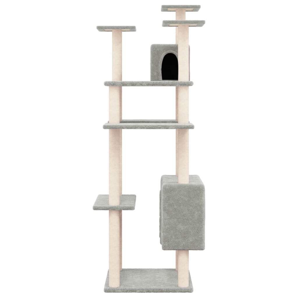 Vidaxl cat furniture with sisal scratching posts 162 cm light gray