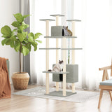 Vidaxl cat furniture with sisal scratching posts 162 cm light gray