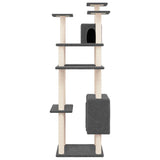 Vidaxl -Katzenmöbel mit Sisal -Kratzerpfosten 162 cm dunkelgrau