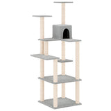 Vidaxl -Katzenmöbel mit Sisal -Kratzerpfosten 153 cm hellgrau
