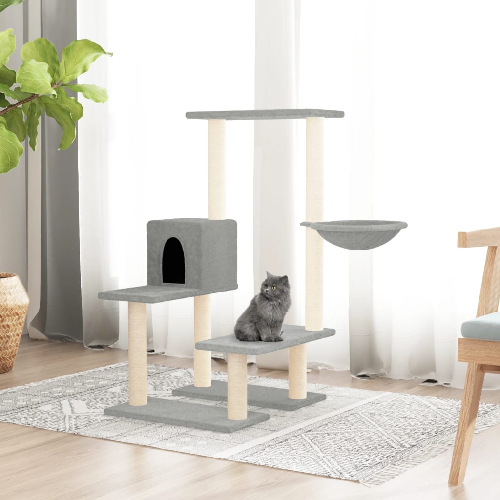 Vidaxl cat furniture with sisal scratching posts 94.5 cm light gray