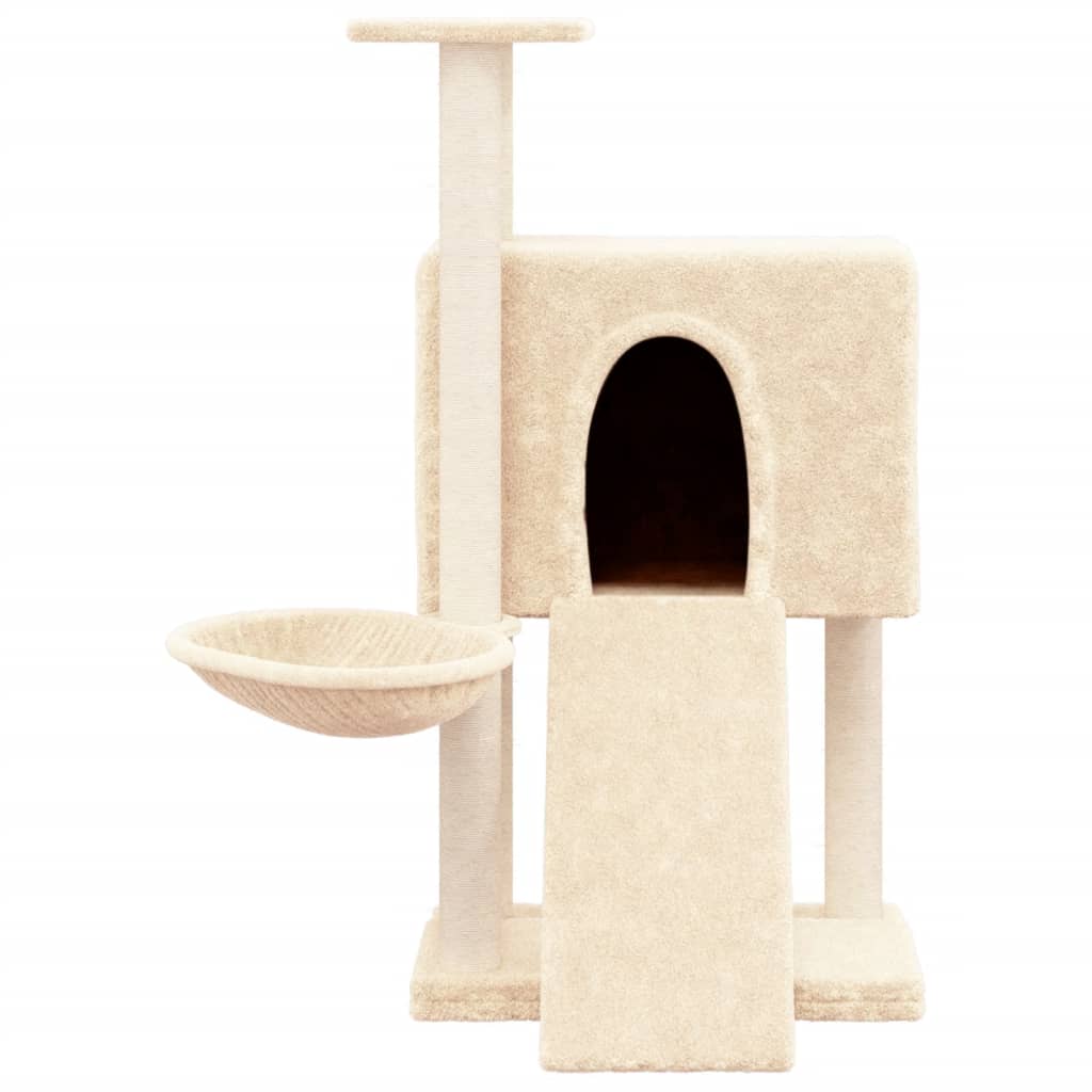 VidaXL cat furniture with sisal scratching posts 96 cm cream -colored