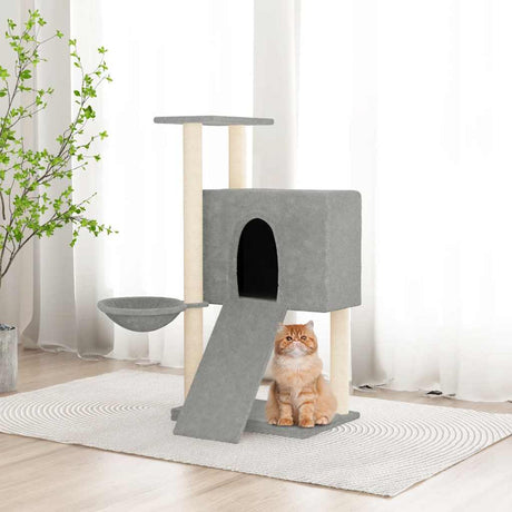 Vidaxl -Katzenmöbel mit Sisal -Kratzerpfosten 96 cm hellgrau