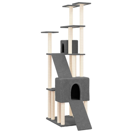 Vidaxl -Katzenmöbel mit Sisal -Kratzerpfosten 190 cm dunkelgrau