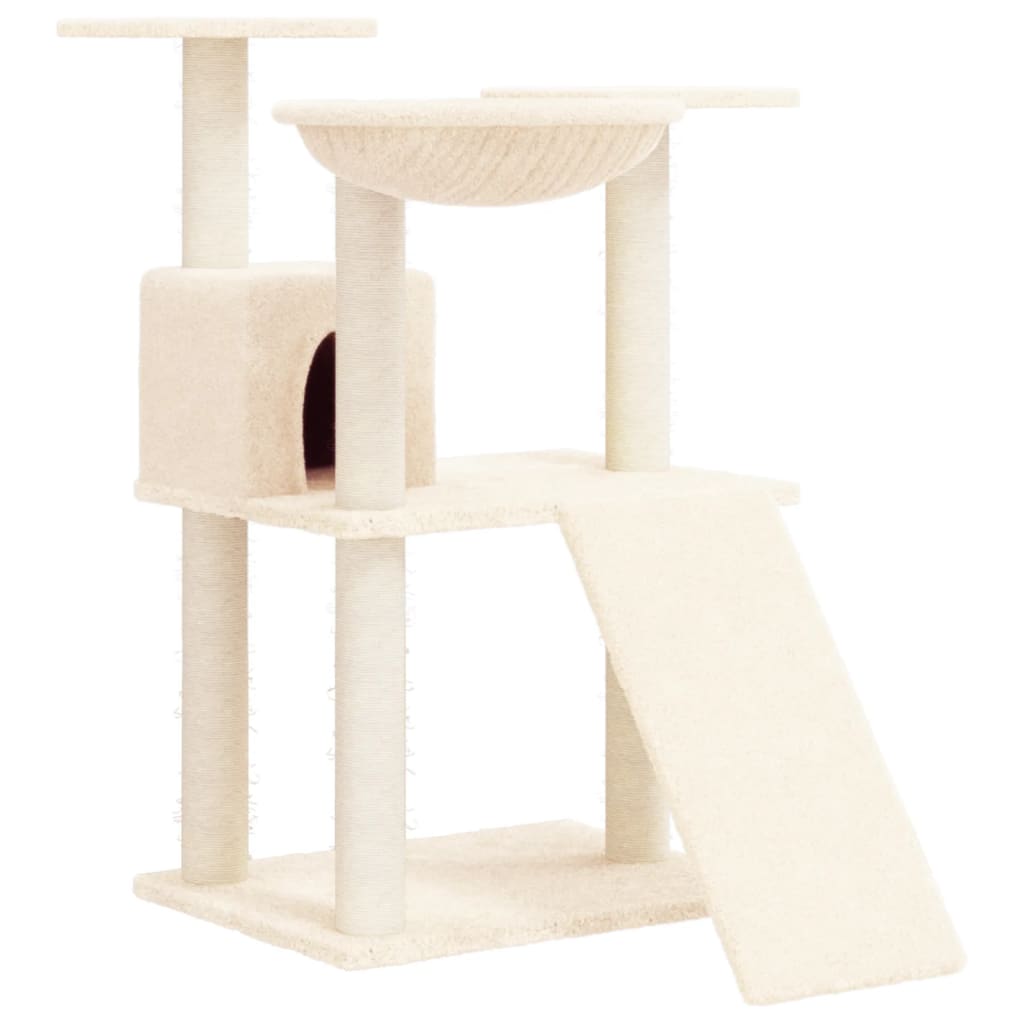 Vidaxl cat furniture with sisal scratching posts 83 cm cream -colored